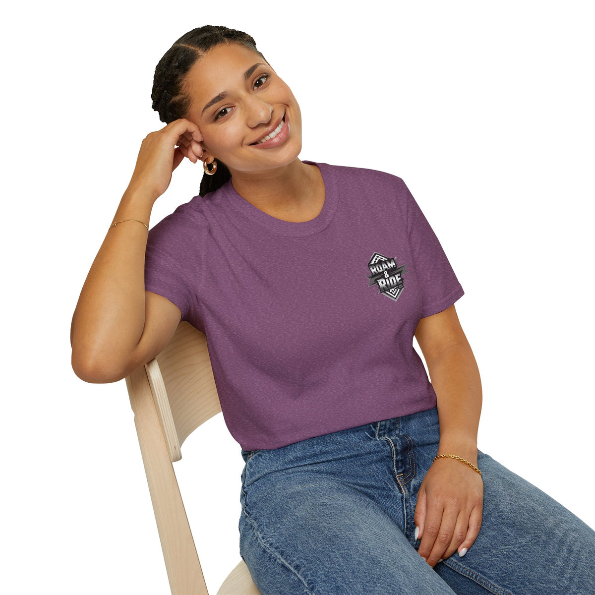 Roam & Ride Co. Grayscale Logo - Unisex T-Shirt