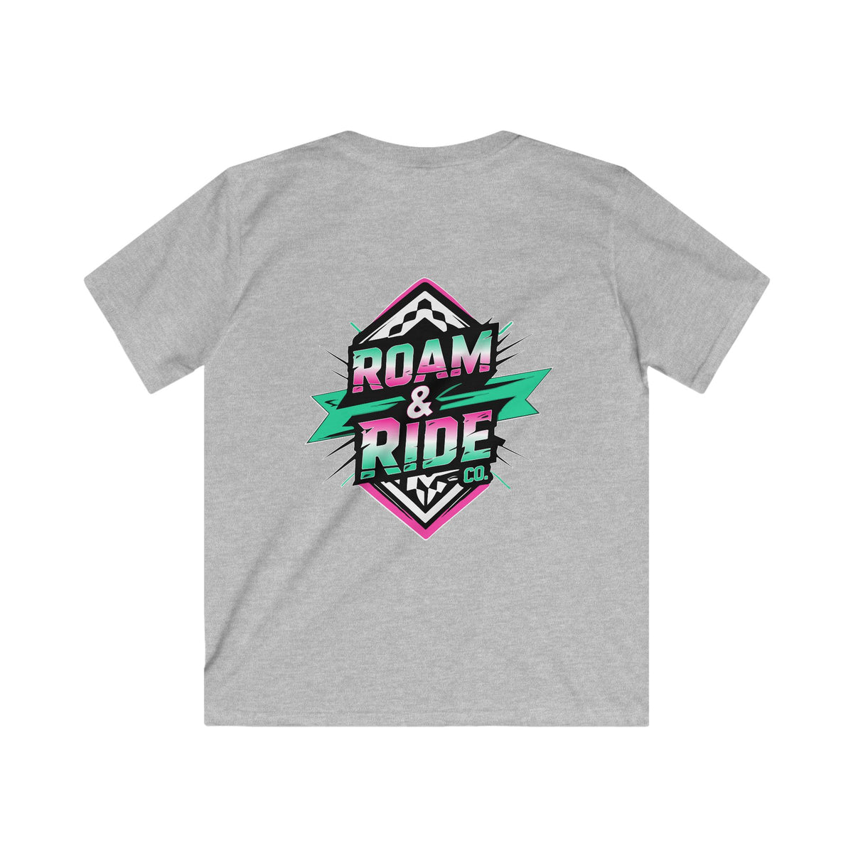 Roam & Ride Co. Teal Pink Logo - Youth T-Shirt