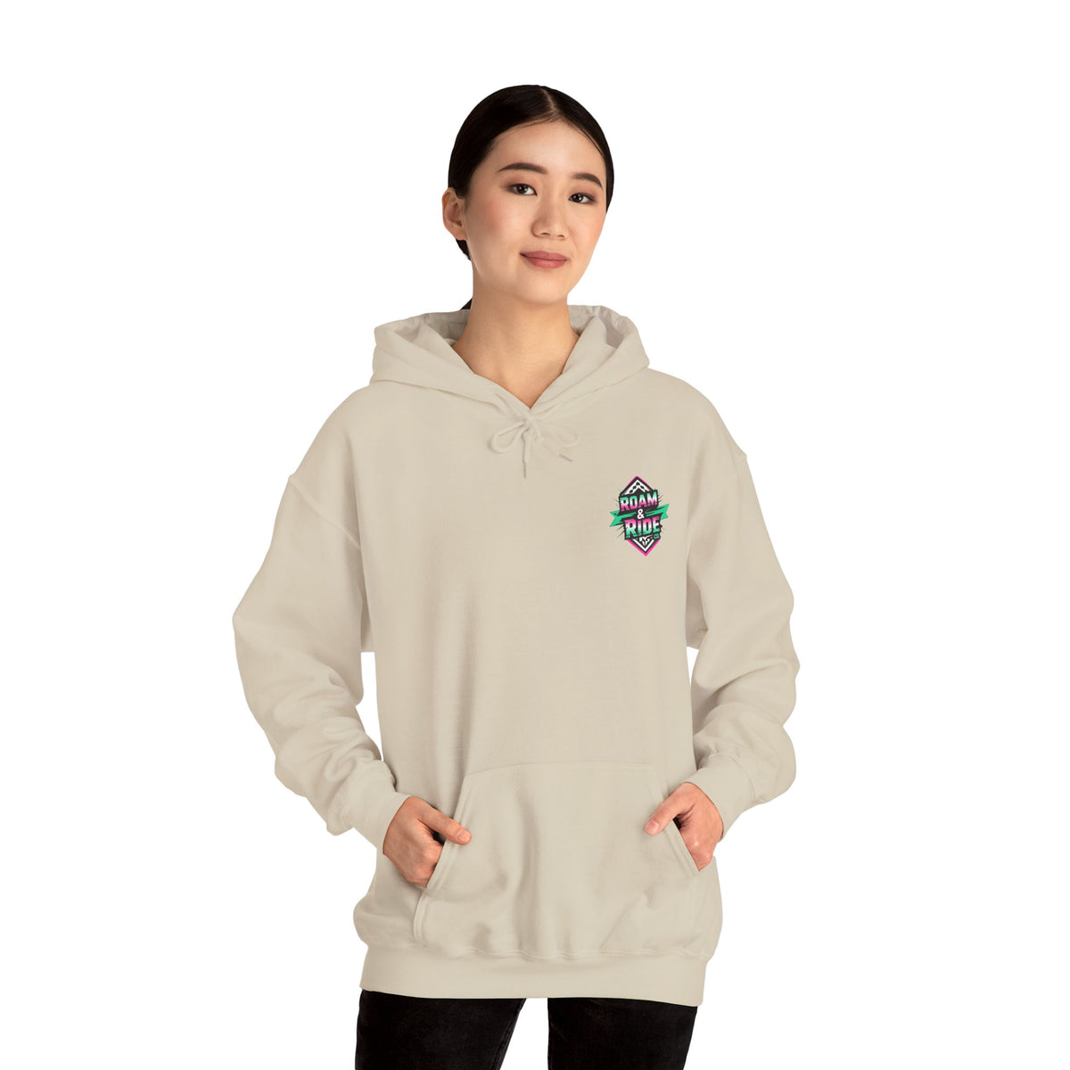 Roam & Ride Co. Teal Pink Logo - Unisex Heavy Blend Hoodie