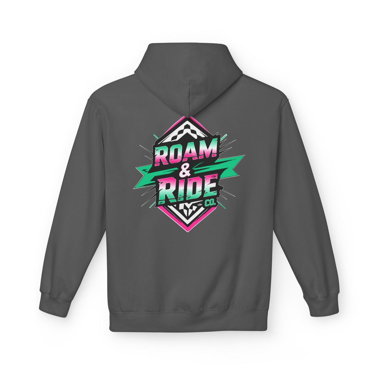 Roam & Ride Co. Teal Pink Logo - Unisex Fleece Hoodie