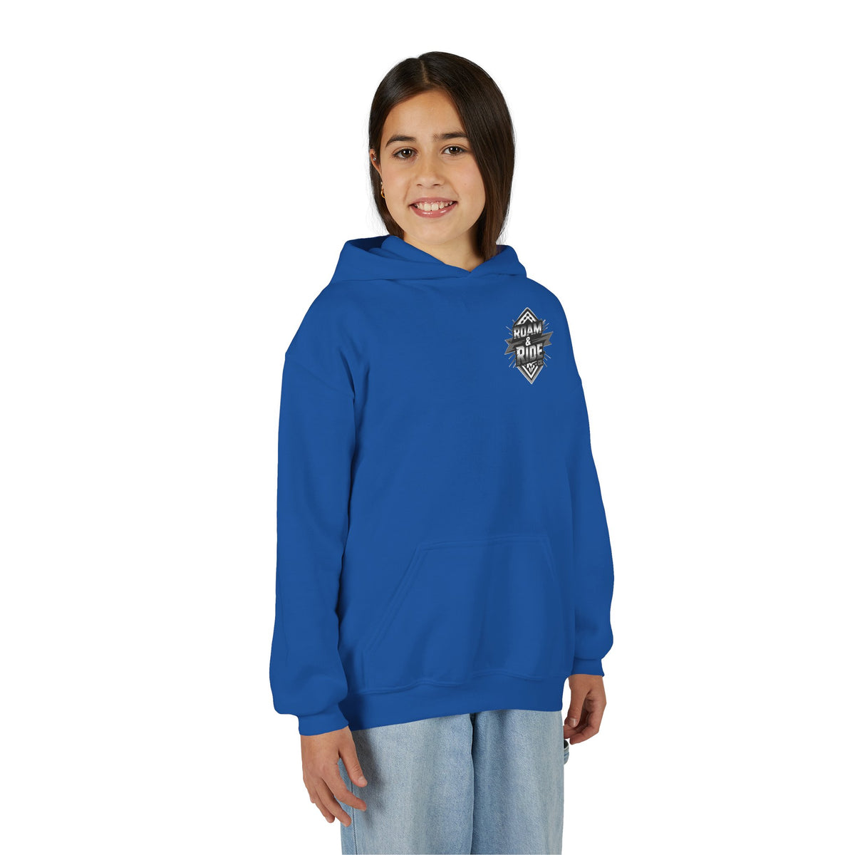 Roam & Ride Co. Grayscale Logo - Youth Hoodie