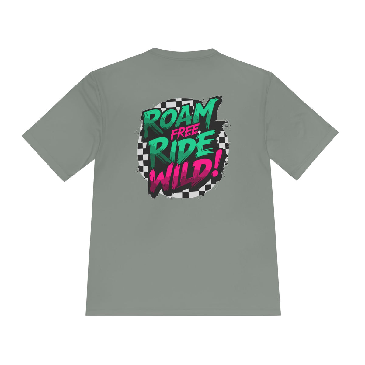 Roam Free, Ride Wild Logo - Unisex Moisture Wicking T-Shirt