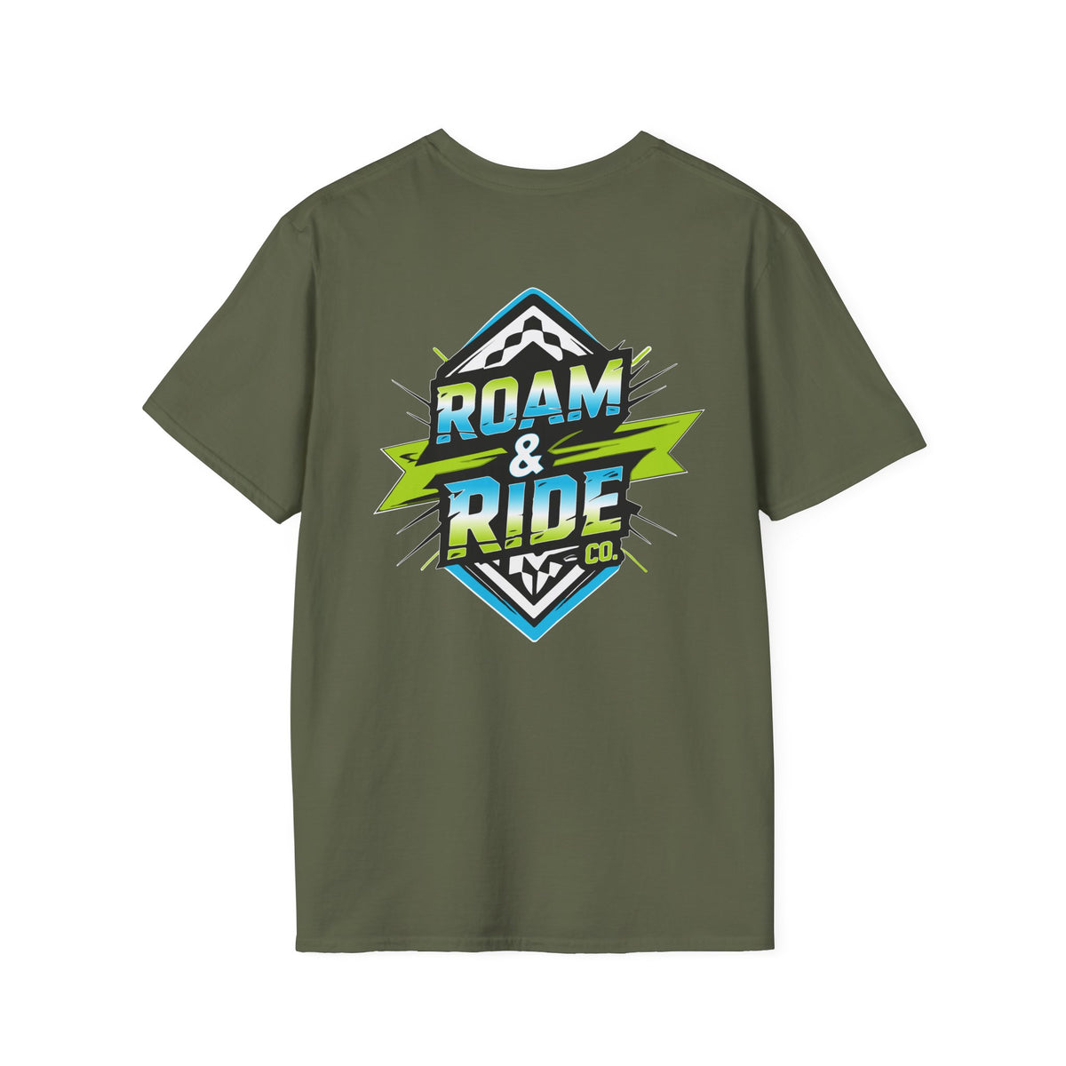 Roam & Ride Co. Blue Green Logo - Unisex T-Shirt