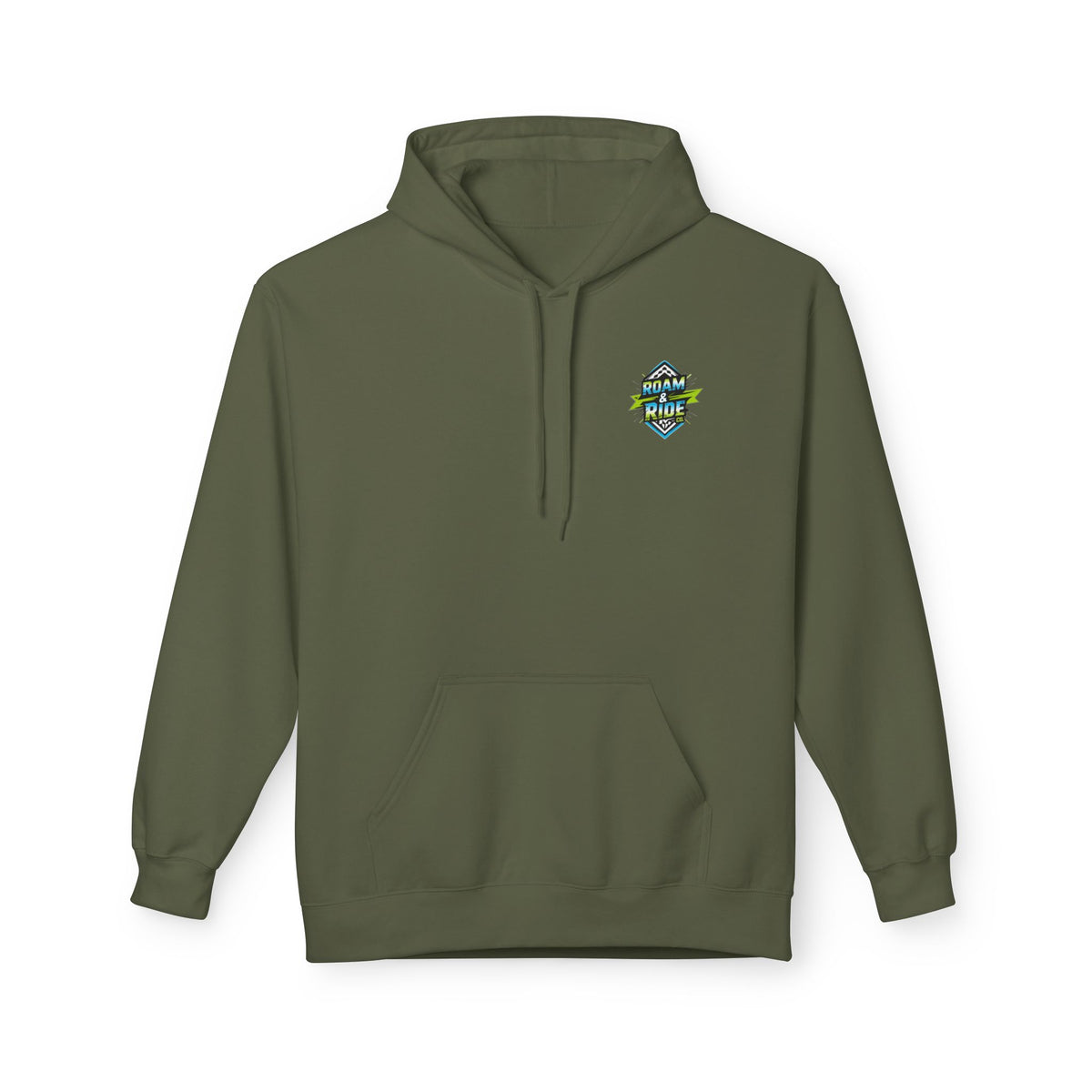 Roam & Ride Co. Blue Green Logo - Unisex Fleece Hoodie
