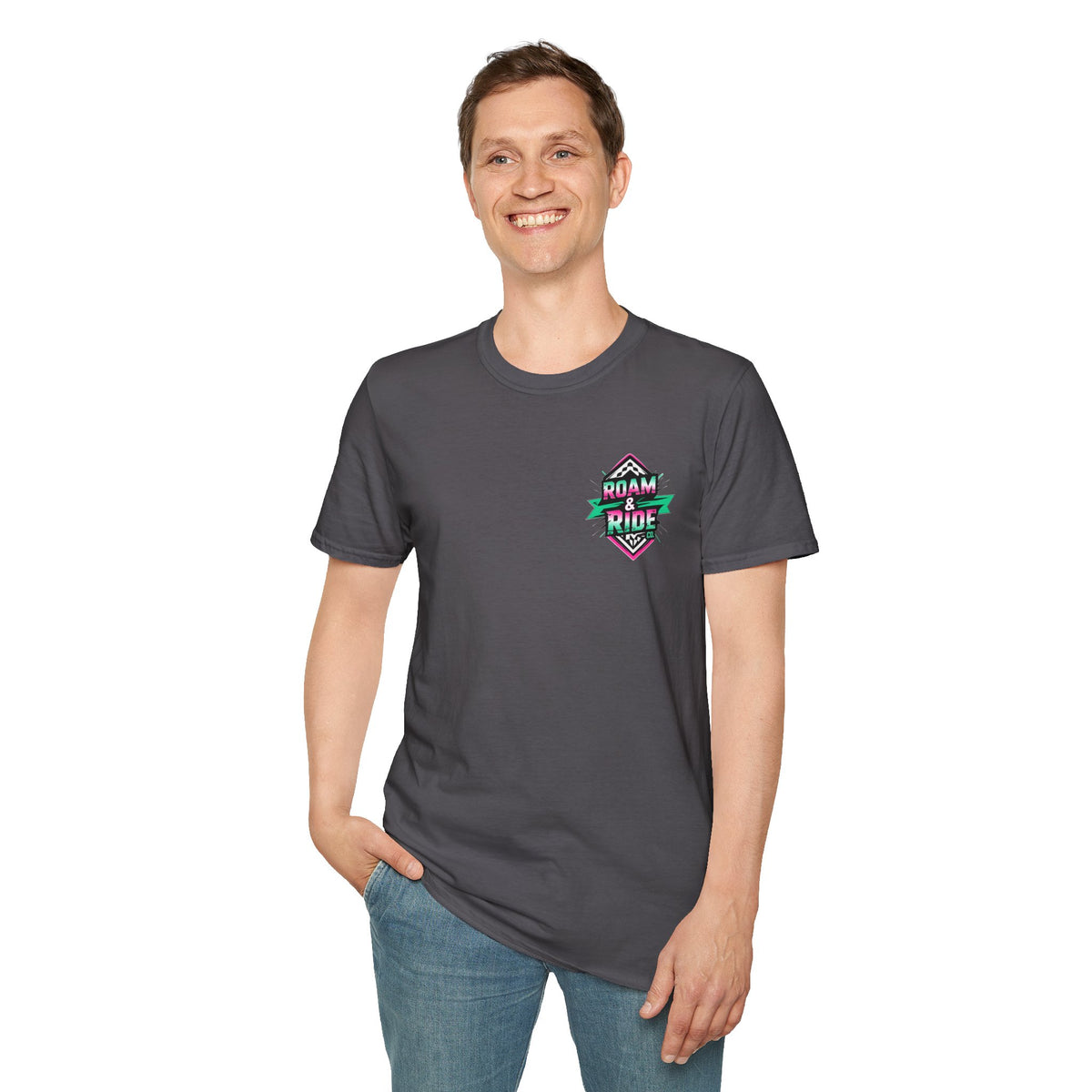 Roam & Ride Co. Teal Pink Logo - Unisex T Shirt