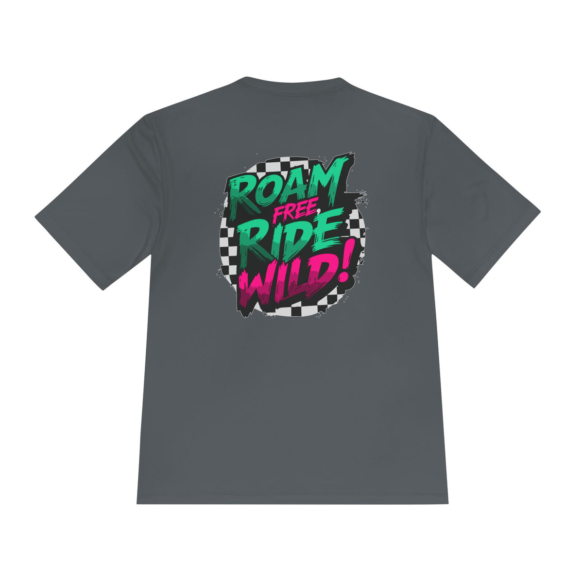 Roam Free, Ride Wild Logo - Unisex Moisture Wicking T-Shirt