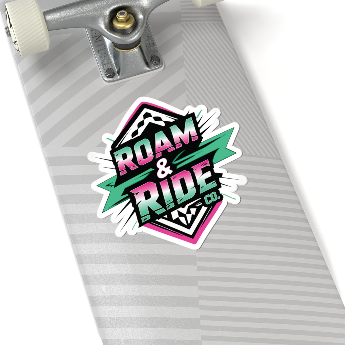 Roam & Ride Co. Teal Pink Logo - Stickers