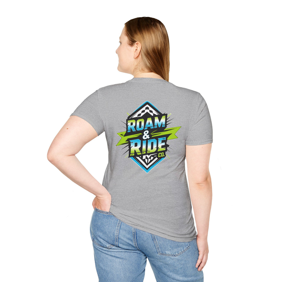 Roam & Ride Co. Blue Green Logo - Unisex T-Shirt