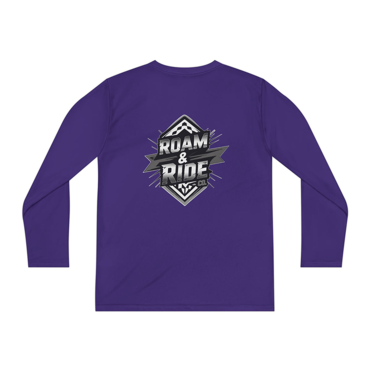 Roam & Ride Co. Grayscale Logo - Youth Long Sleeve T-Shirt