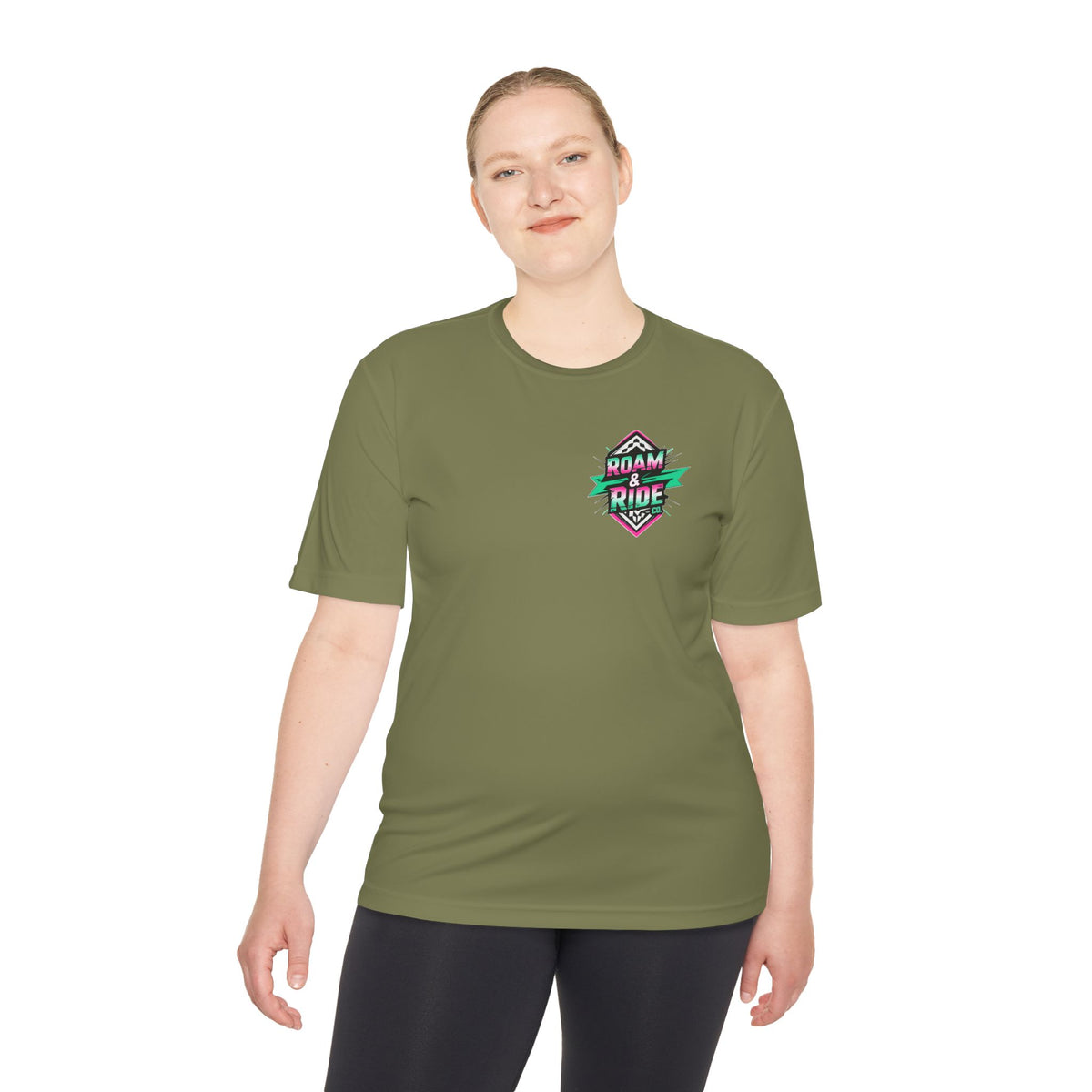 Roam Free, Ride Wild Logo - Unisex Moisture Wicking T-Shirt