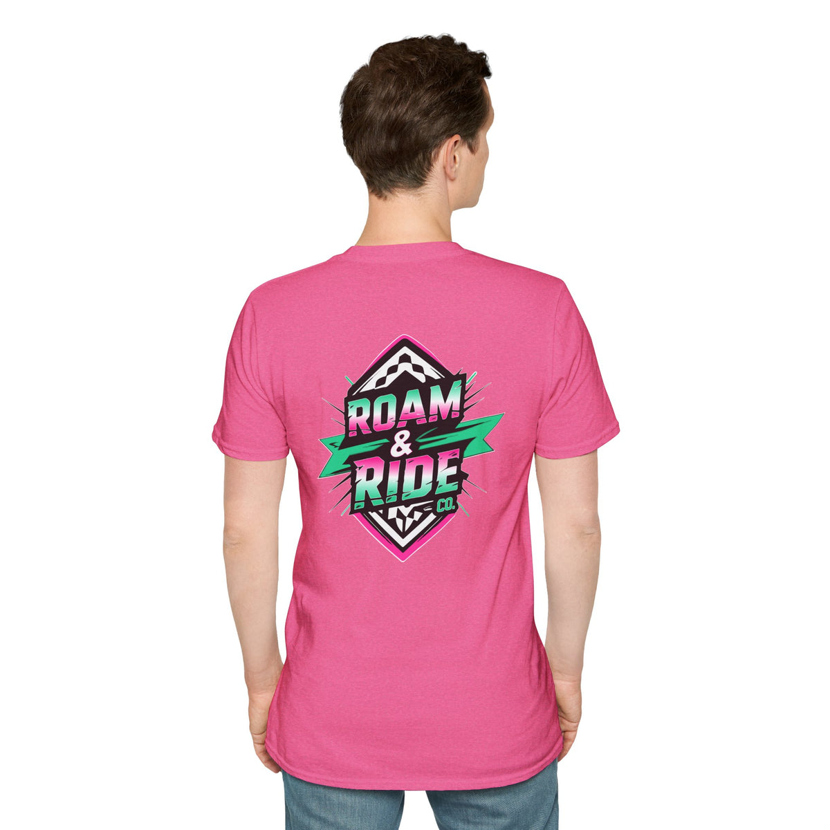 Roam & Ride Co. Teal Pink Logo - Unisex T Shirt