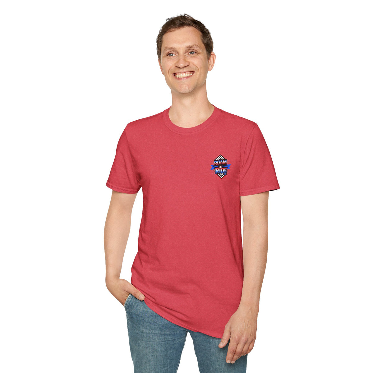 Roam & Ride Co. Red White and Blue Logo - Unisex T-Shirt