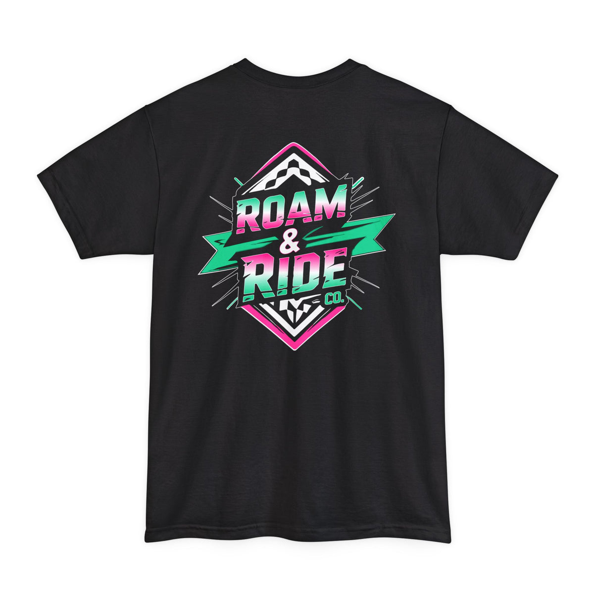 Roam & Ride Co. Teal Pink Logo - Big & Tall T-Shirt