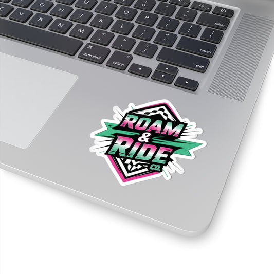 Roam & Ride Co. Teal Pink Logo - Stickers