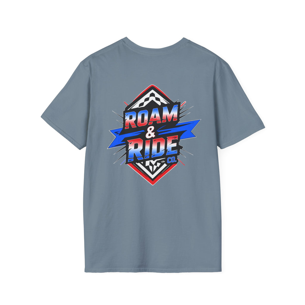 Roam & Ride Co. Red White and Blue Logo - Unisex T-Shirt