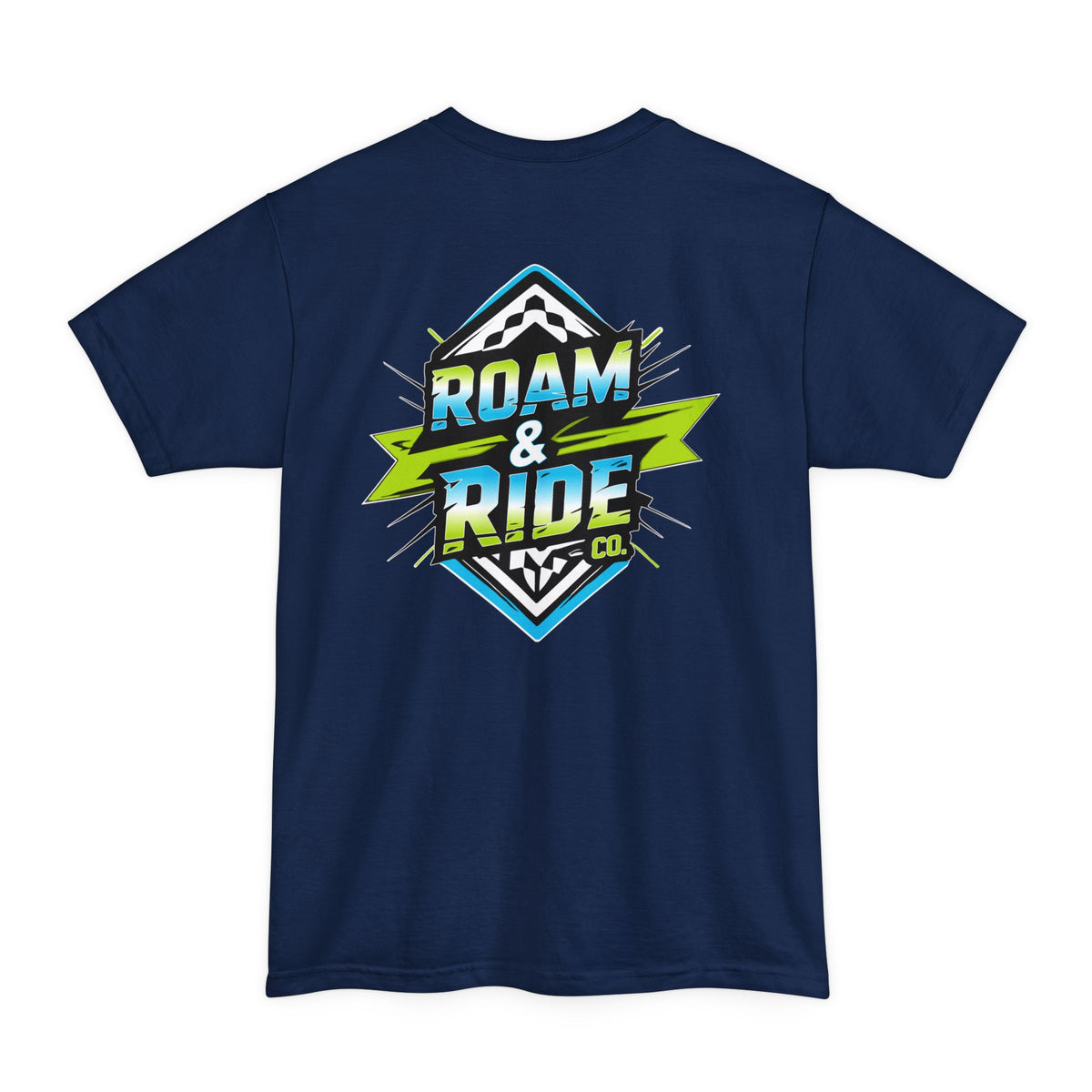 Roam & Ride Co. Blue Green Logo - Big & Tall T-Shirt