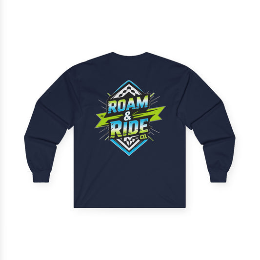 Roam & Ride Co. Blue Green Logo - Unisex Long Sleeve T-Shirt