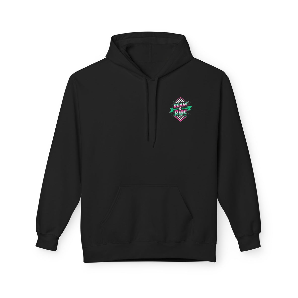 Roam & Ride Co. Teal Pink Logo - Unisex Fleece Hoodie