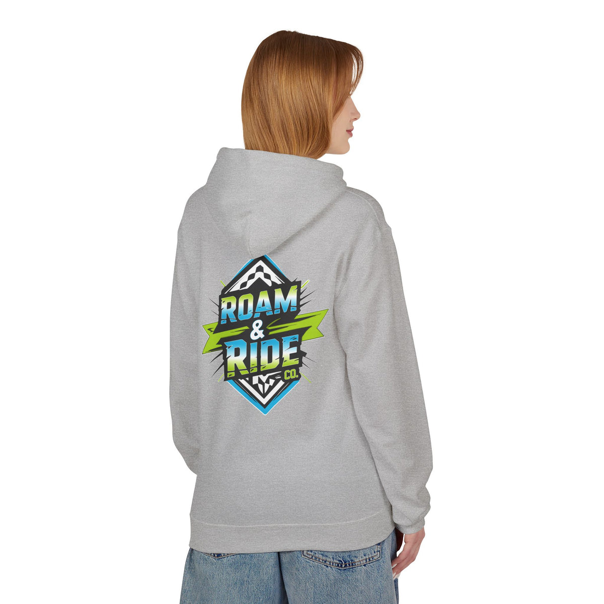Roam & Ride Co. Blue Green Logo - Unisex Fleece Hoodie
