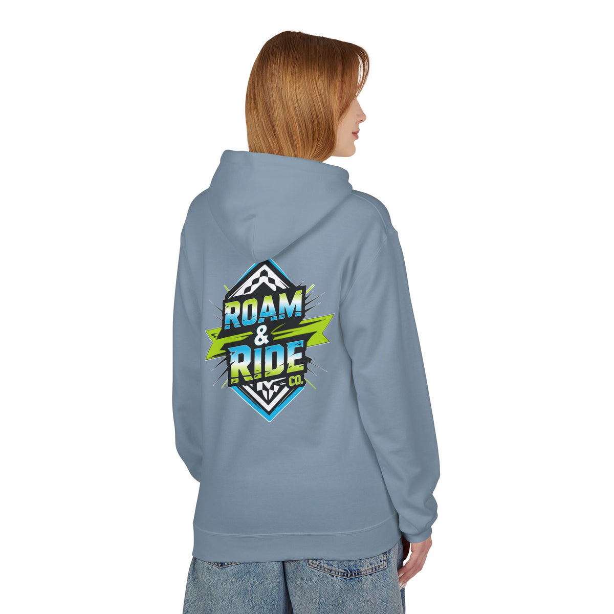 Roam & Ride Co. Blue Green Logo - Unisex Fleece Hoodie