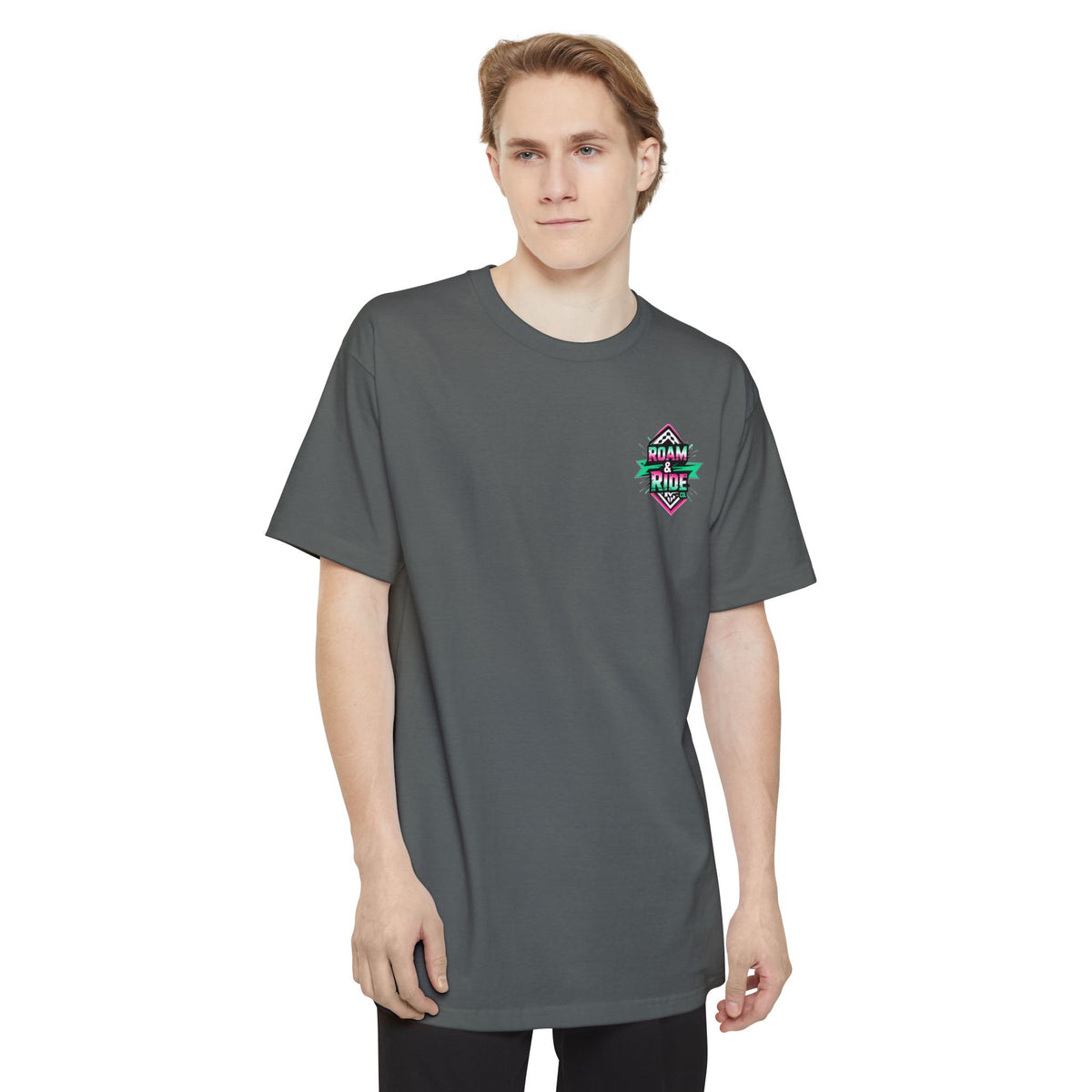 Roam & Ride Co. Teal Pink Logo - Big & Tall T-Shirt