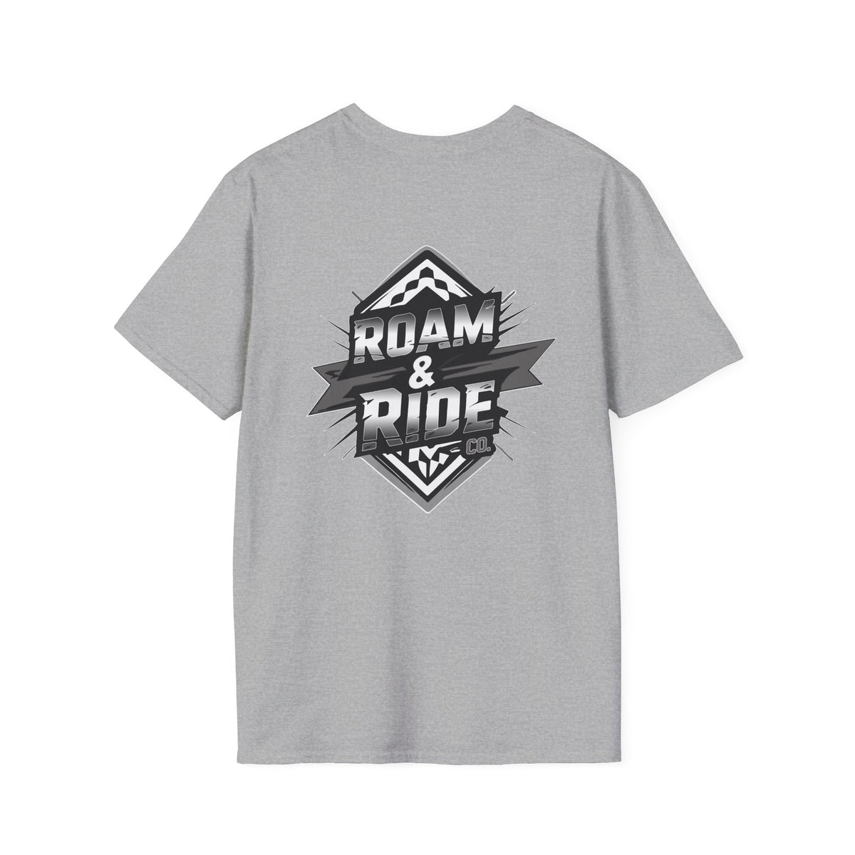 Roam & Ride Co. Grayscale Logo - Unisex T-Shirt