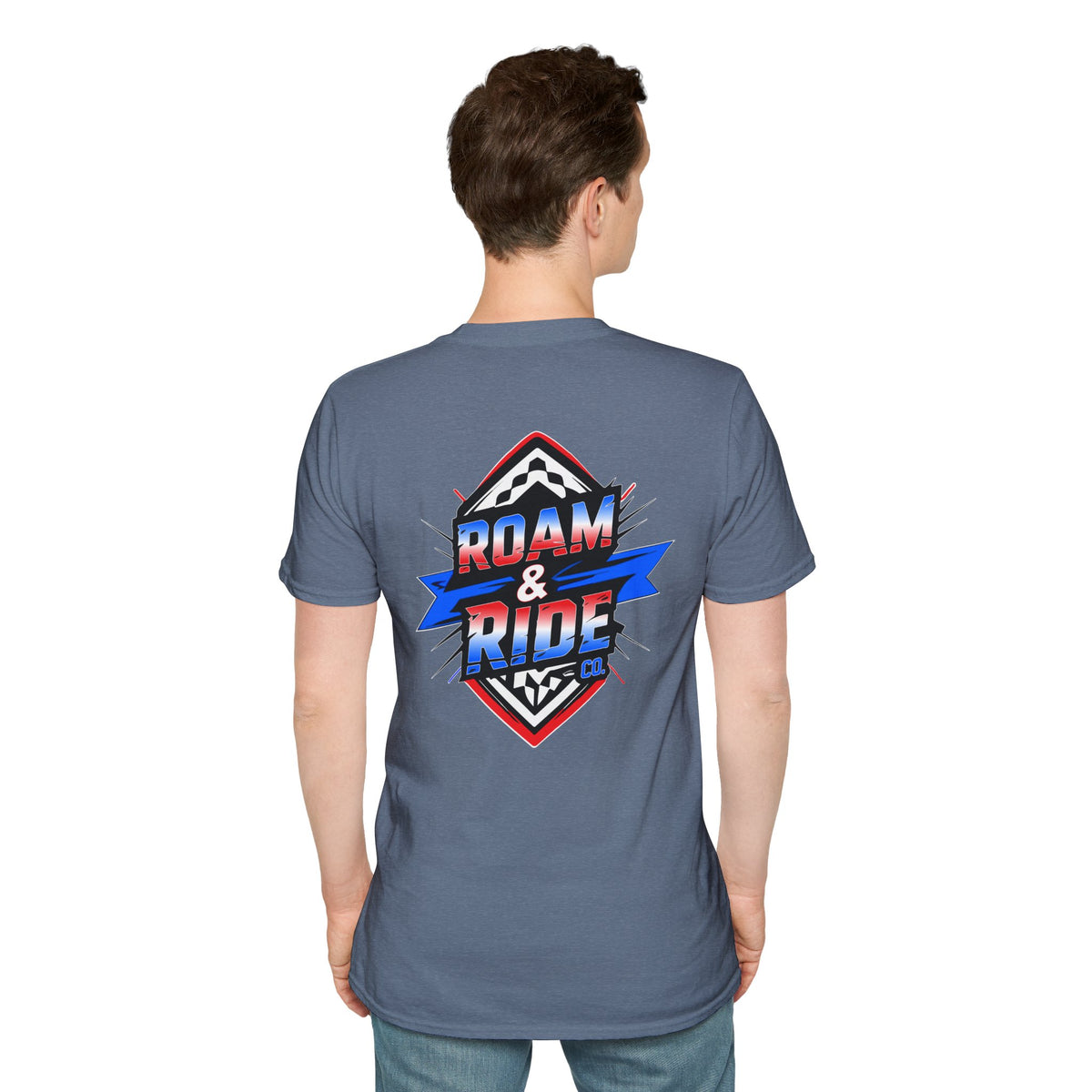 Roam & Ride Co. Red White and Blue Logo - Unisex T-Shirt