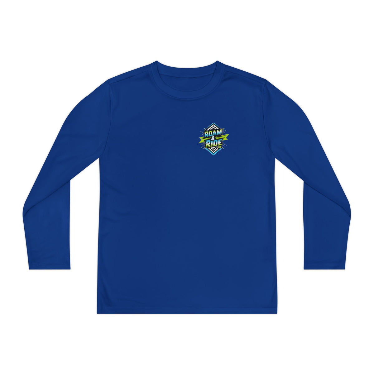 Roam & Ride Co. Blue Green Logo - Youth Long Sleeve T-Shirt