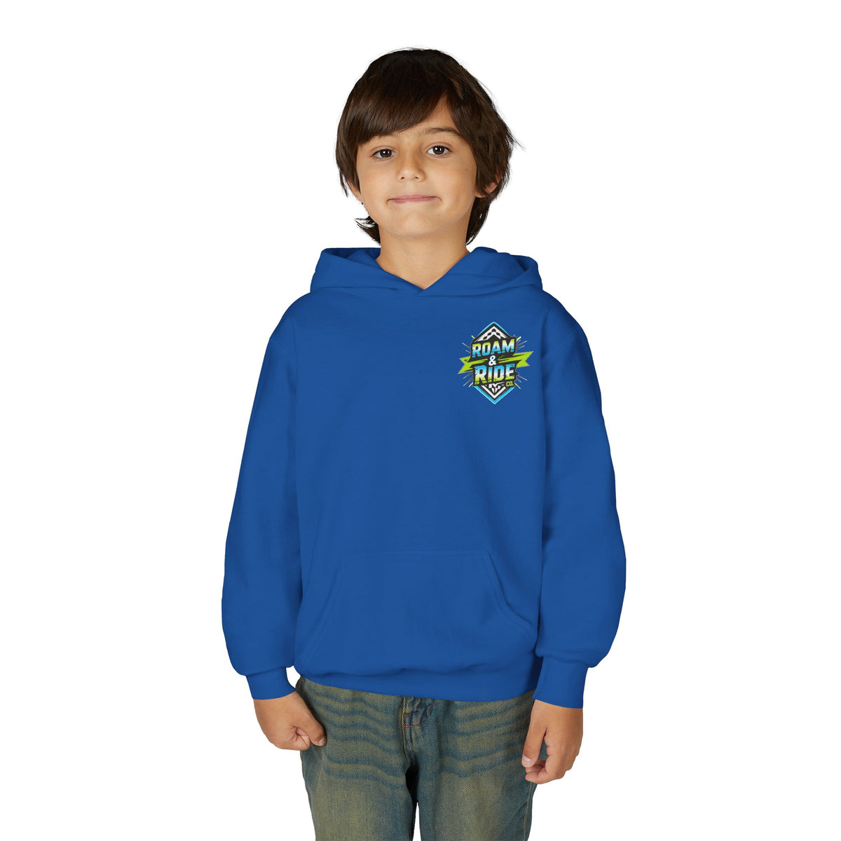 Roam & Ride Co. Blue Green Logo - Youth Hoodie