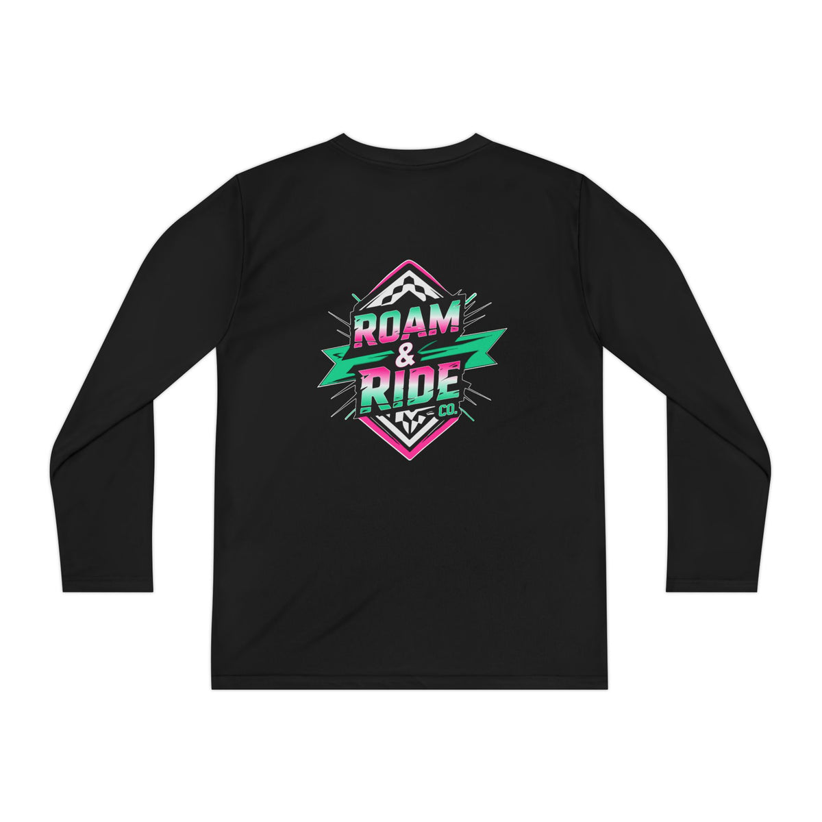 Roam & Ride Co. Teal Pink Logo - Youth Long Sleeve T-Shirt