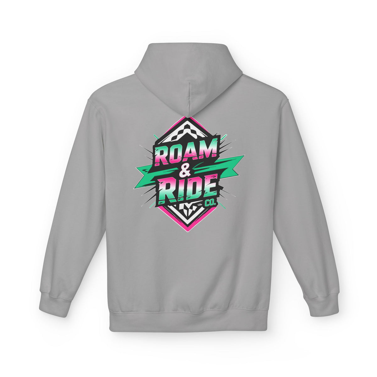 Roam & Ride Co. Teal Pink Logo - Unisex Fleece Hoodie