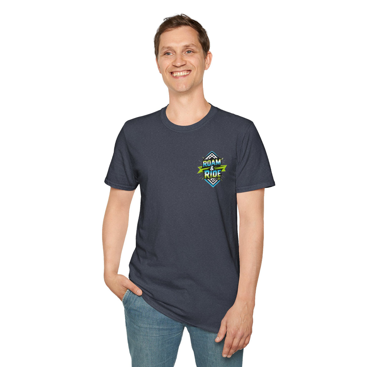 Roam & Ride Co. Blue Green Logo - Unisex T-Shirt