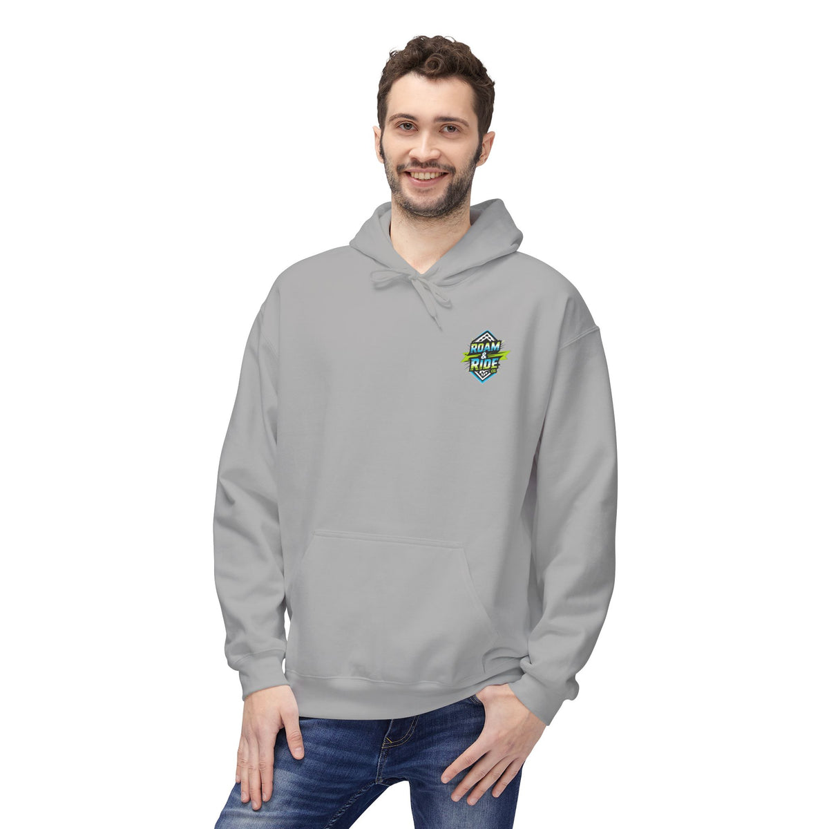 Roam & Ride Co. Blue Green Logo - Unisex Fleece Hoodie