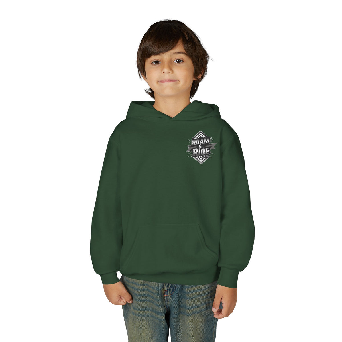 Roam & Ride Co. Grayscale Logo - Youth Hoodie