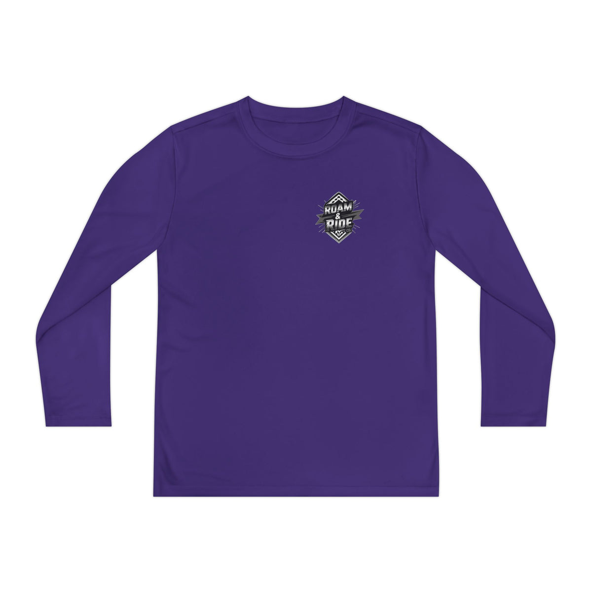 Roam & Ride Co. Grayscale Logo - Youth Long Sleeve T-Shirt