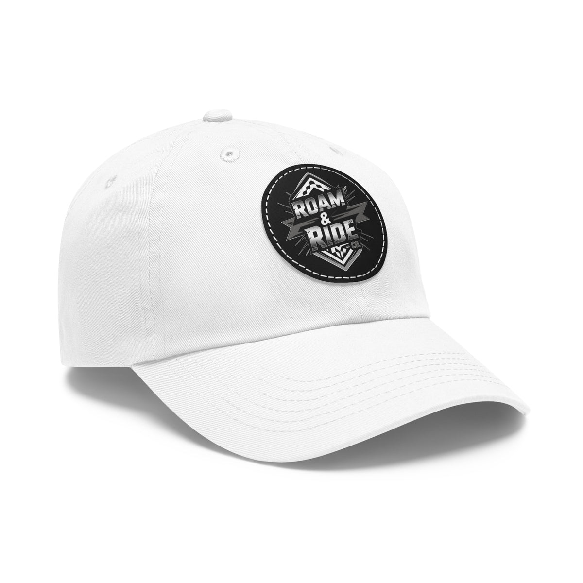 Roam & Ride Co. Grayscale Logo - Leather Patch Hat
