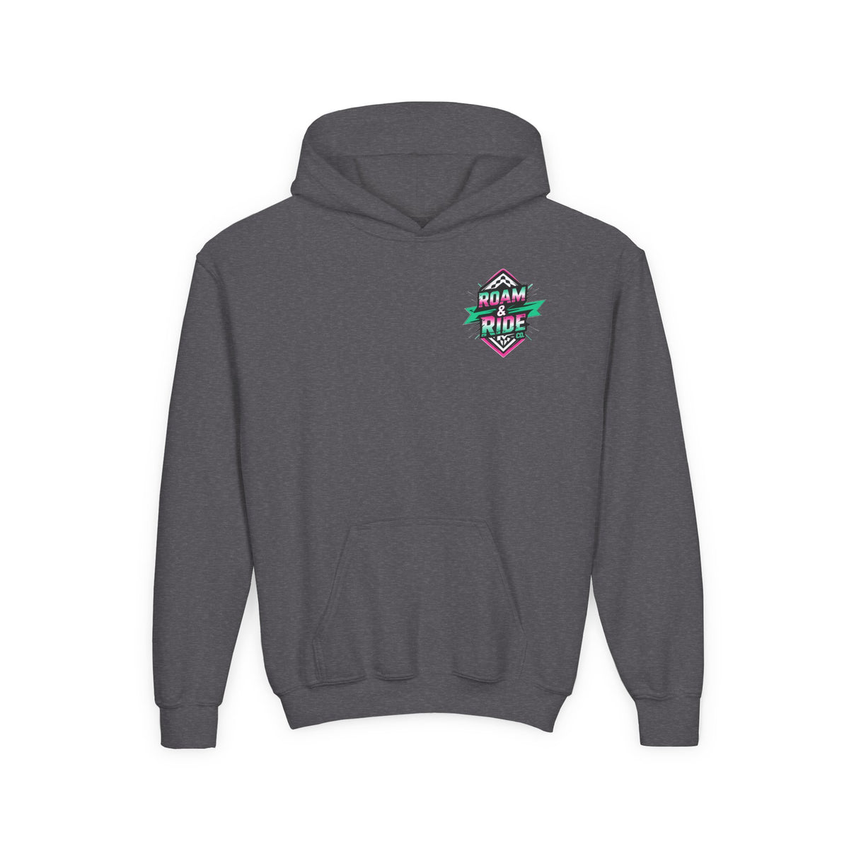 Roam & Ride Co. Teal Pink Logo - Youth Hoodie