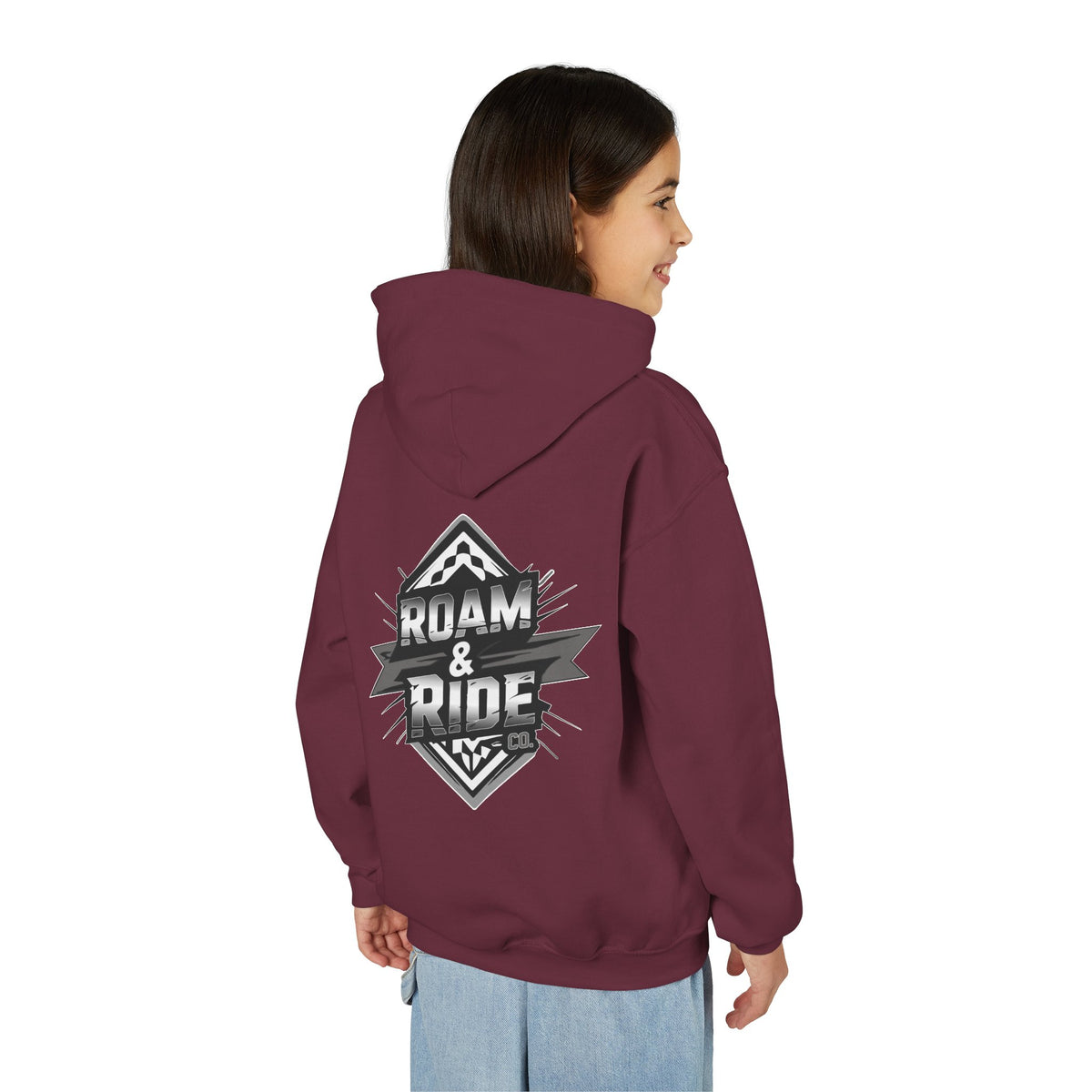 Roam & Ride Co. Grayscale Logo - Youth Hoodie