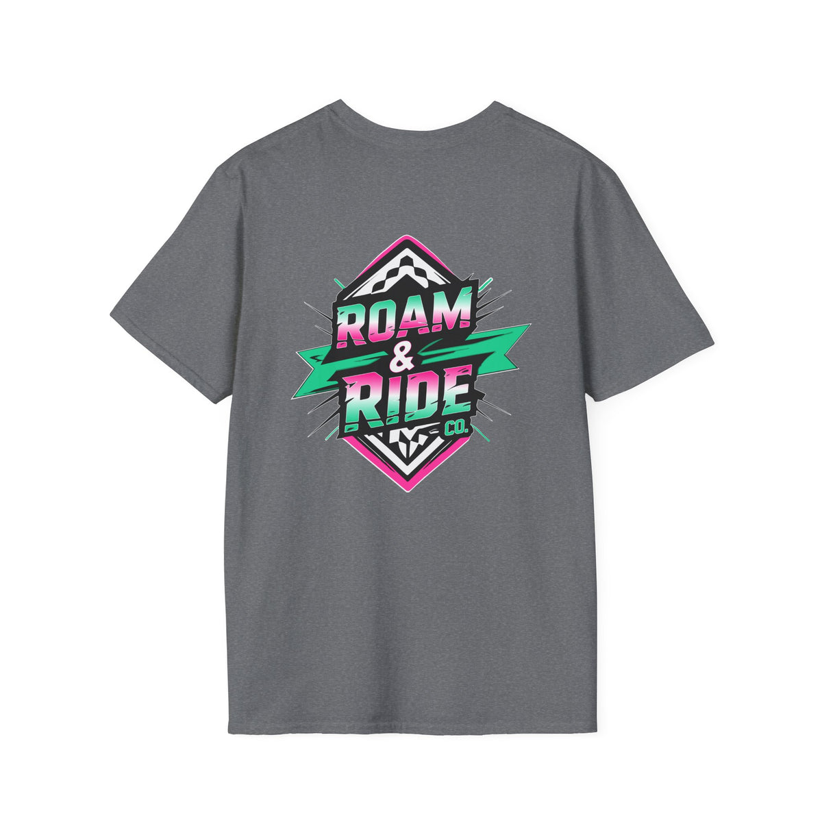 Roam & Ride Co. Teal Pink Logo - Unisex T Shirt