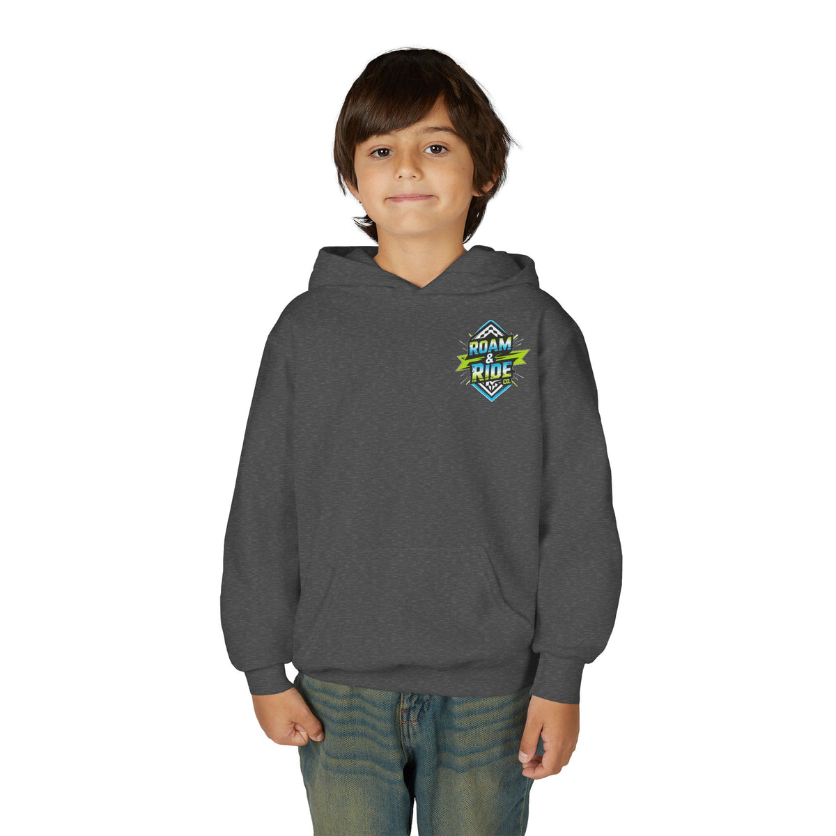 Roam & Ride Co. Blue Green Logo - Youth Hoodie
