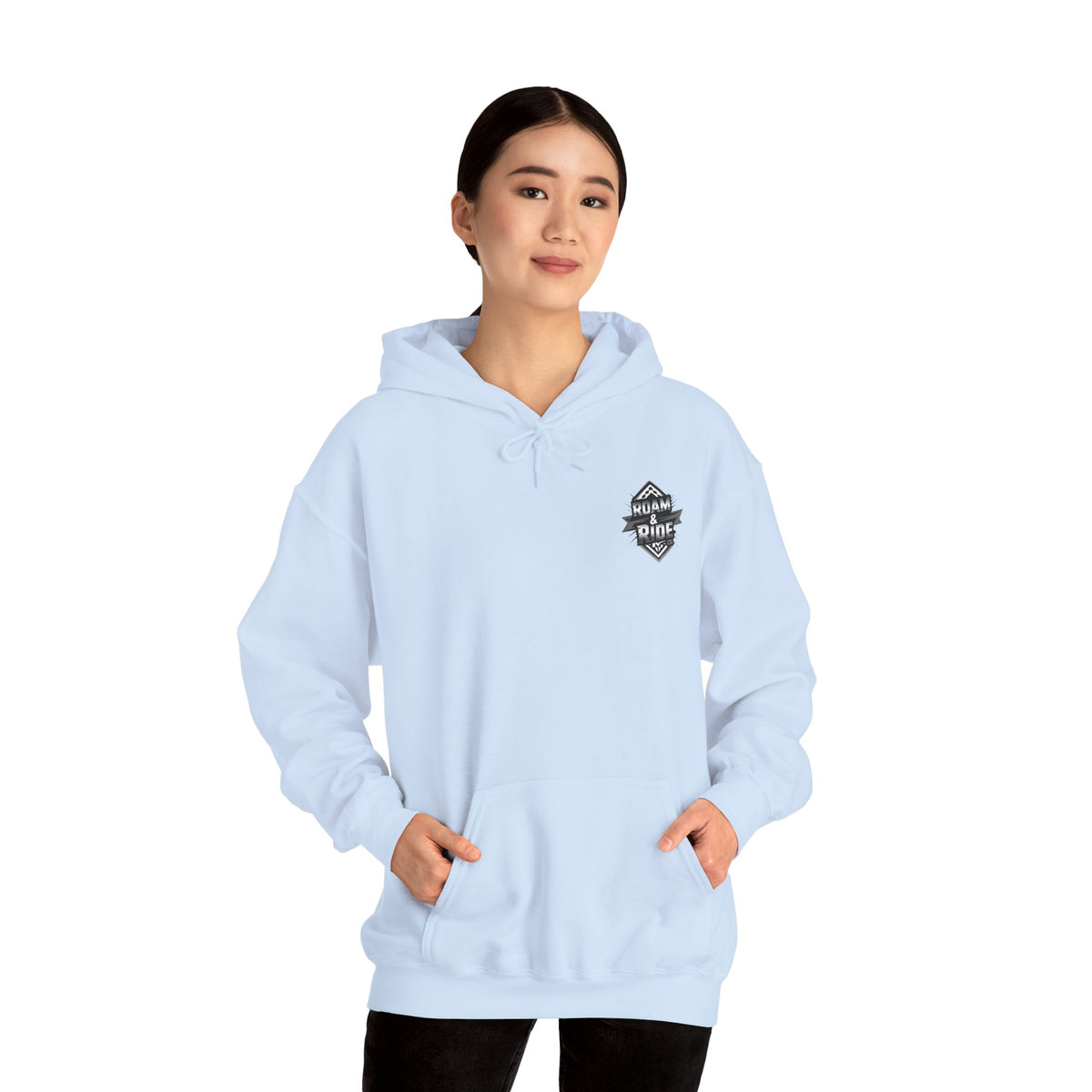 Roam & Ride Co. Grayscale Logo - Unisex Heavy Blend Hoodie