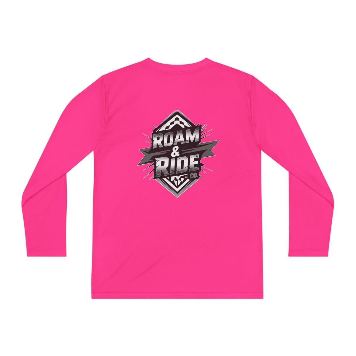 Roam & Ride Co. Grayscale Logo - Youth Long Sleeve T-Shirt