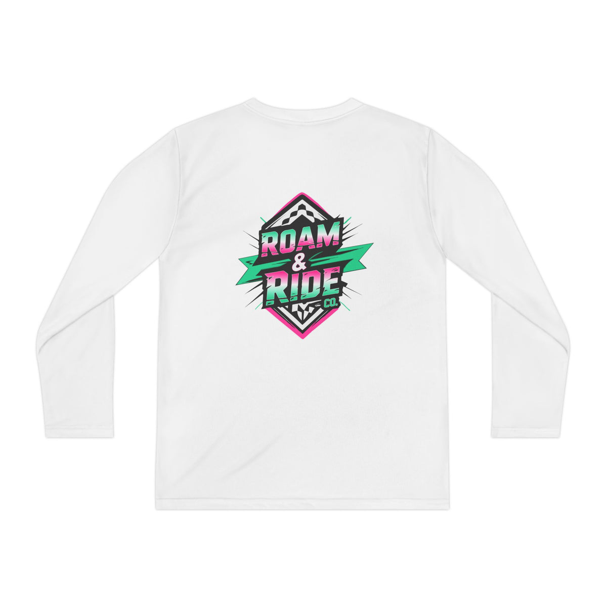 Roam & Ride Co. Teal Pink Logo - Youth Long Sleeve T-Shirt