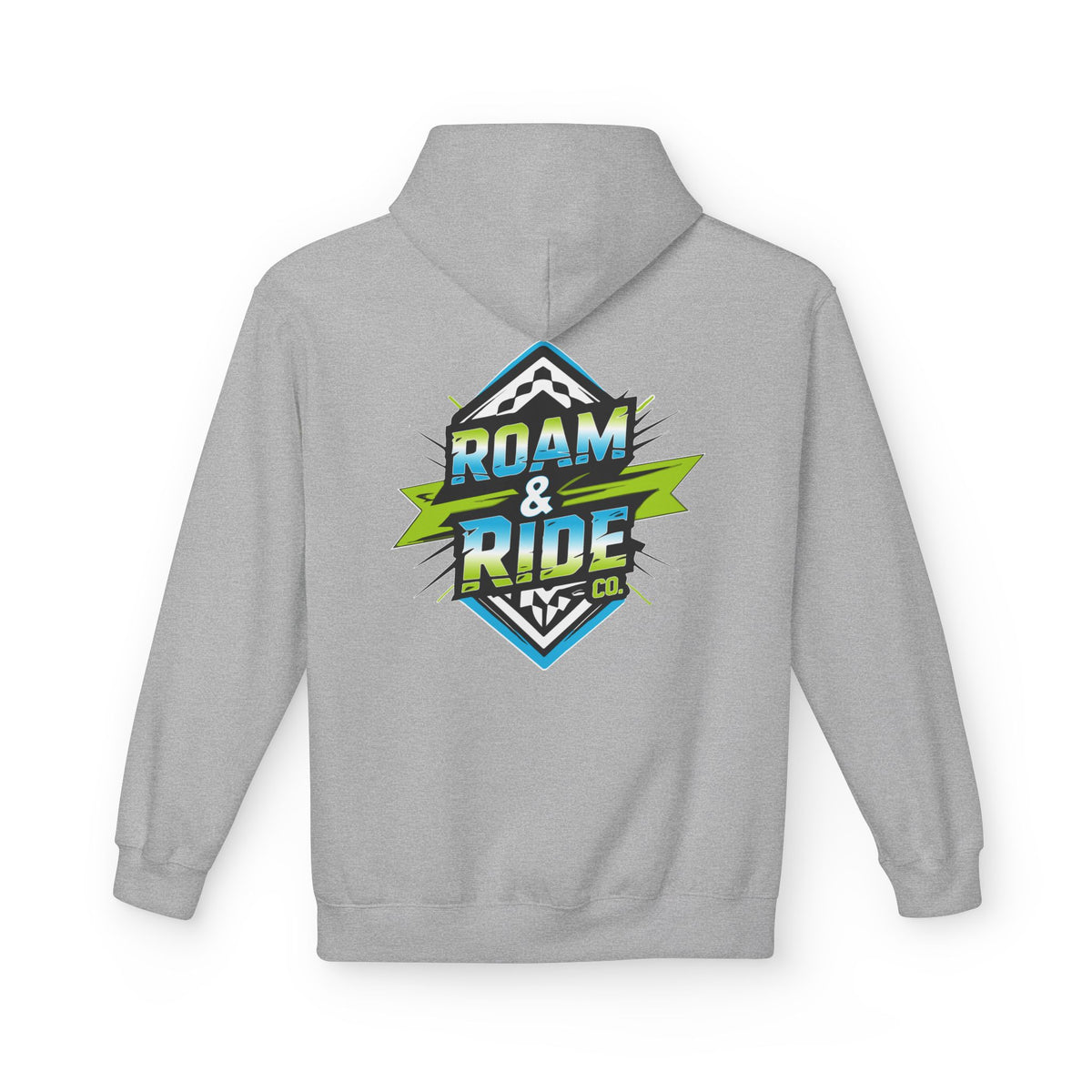Roam & Ride Co. Blue Green Logo - Unisex Fleece Hoodie
