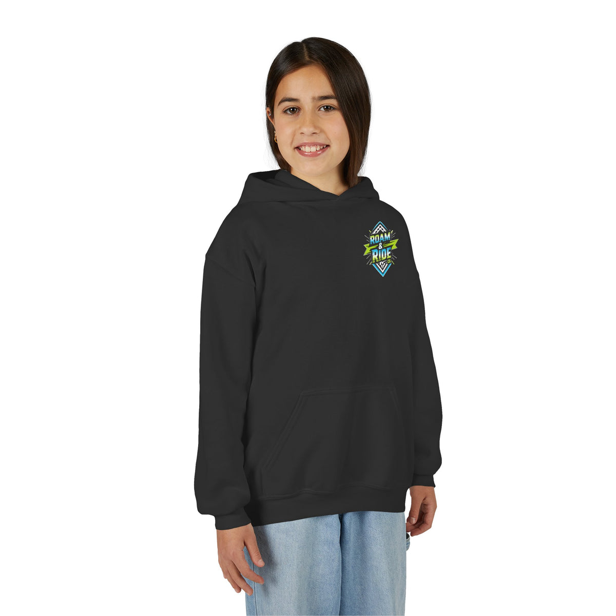 Roam & Ride Co. Blue Green Logo - Youth Hoodie