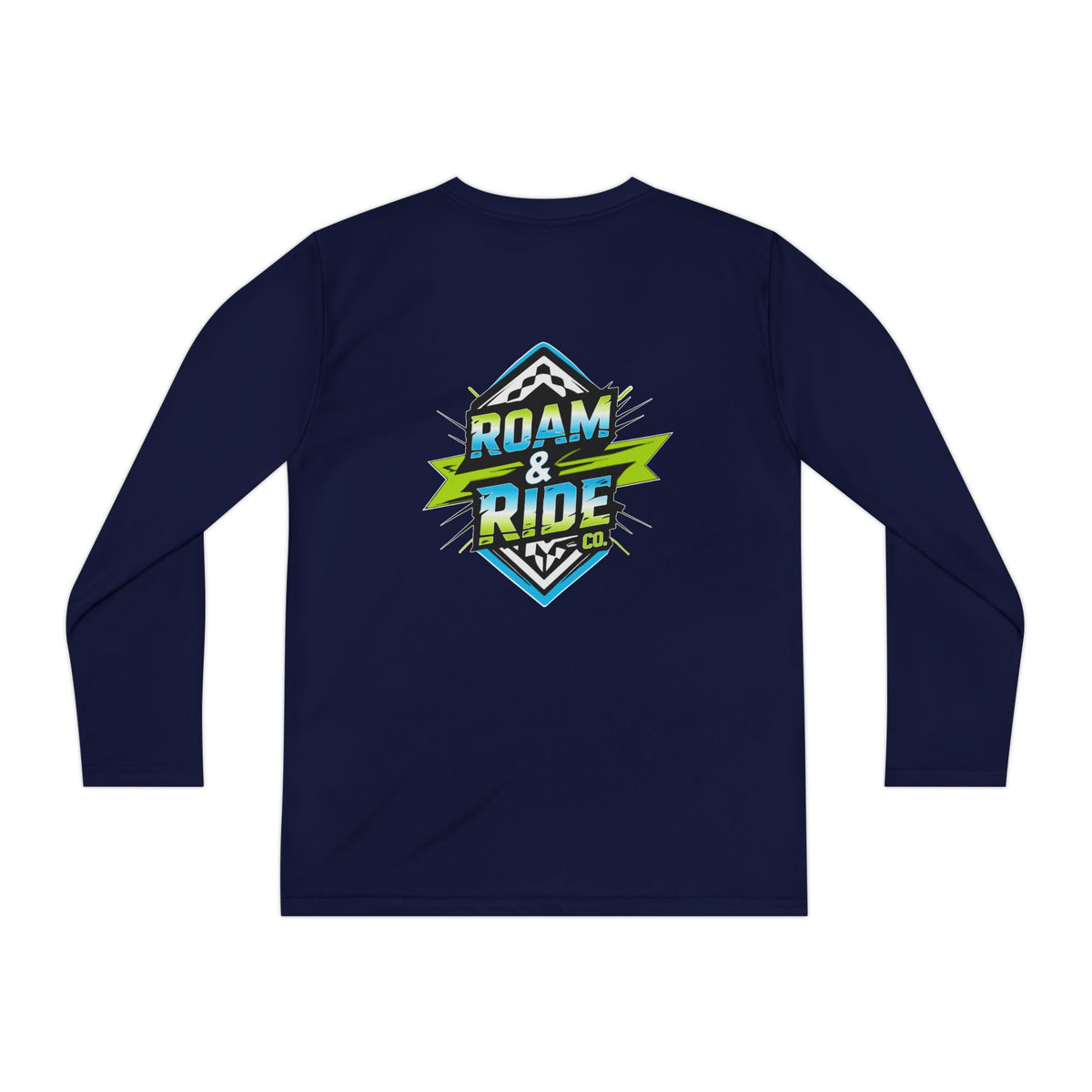 Roam & Ride Co. Blue Green Logo - Youth Long Sleeve T-Shirt