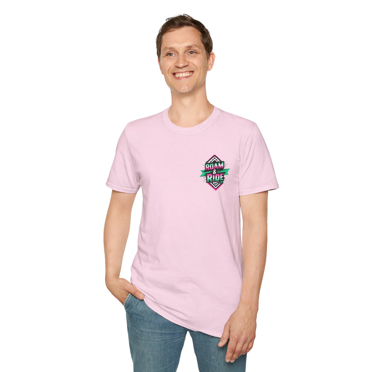 Roam & Ride Co. Teal Pink Logo - Unisex T Shirt