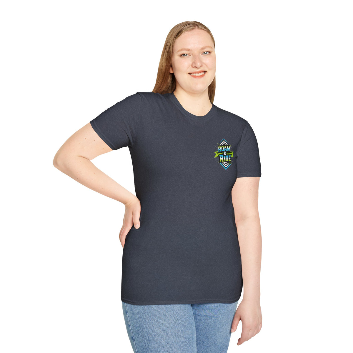 Roam & Ride Co. Blue Green Logo - Unisex T-Shirt