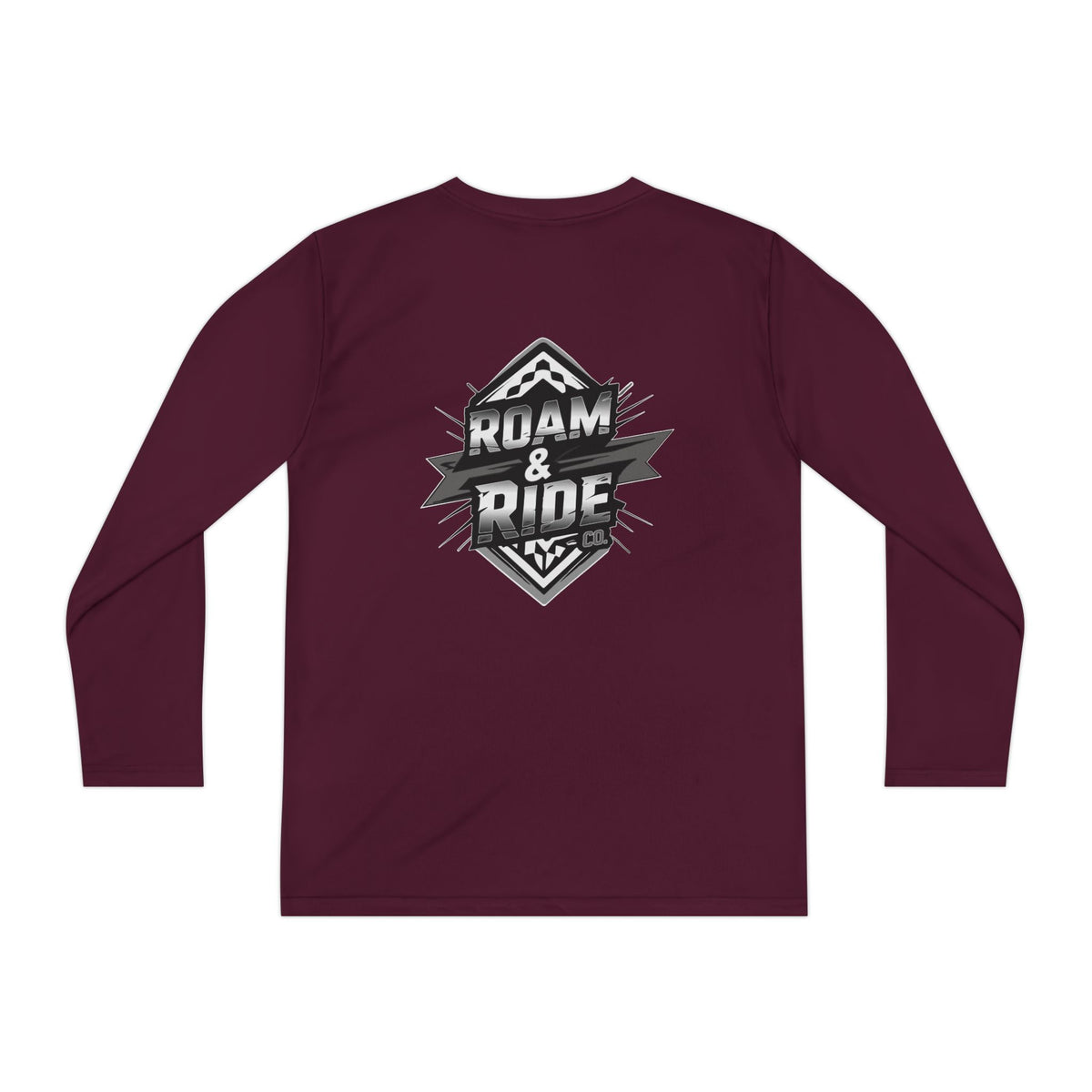 Roam & Ride Co. Grayscale Logo - Youth Long Sleeve T-Shirt