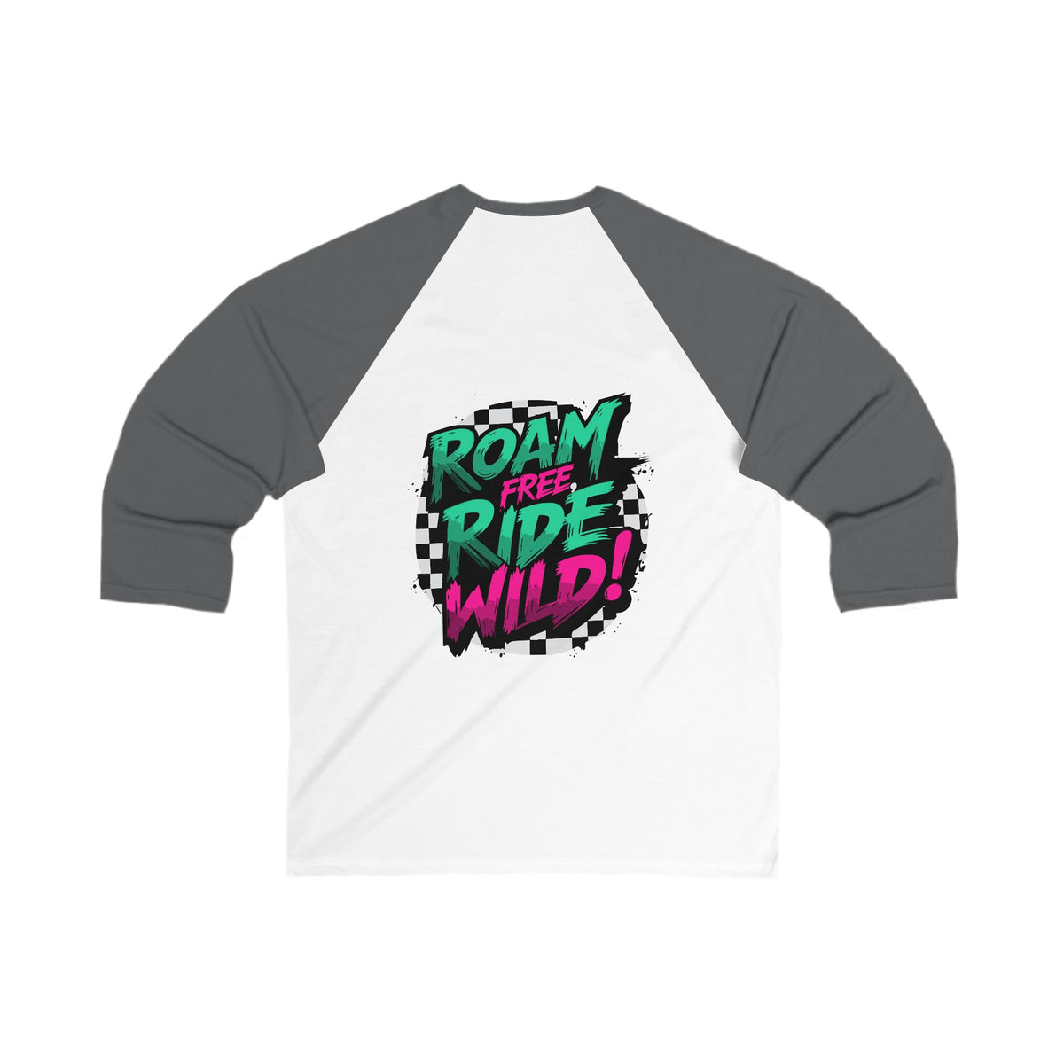 Roam Free, Ride Wild Logo - Unisex 3/4 Sleeve Baseball Tee